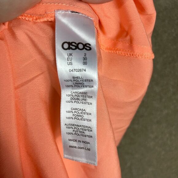 Asos Midi Dress Womens Size‎ 00 Pastel Floral Print Tie Open Back  Cape Draped - Picture 9 of 11